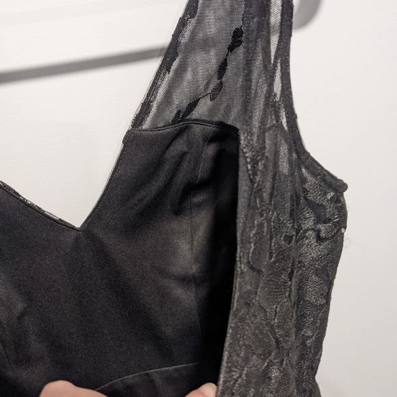 (4) Black Classic V-Neck Cocktail Dress - Picture 4 of 5